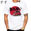 New Summer Men Short Sleeve JDM Civic Ef Retro Japan Street Racing Print T-Shirt Vintage Boy Casual Tops Harajuku Man White Tees