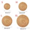 Rattan Table Mats Round  Placemat for Home Office Coffee Cup Pad Handmade Woven Insulation Heat Coasters  Dinner Table Decor