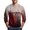 Men's Halloween Print Raglan Dralan Three-quarter Sleeve Casual Top