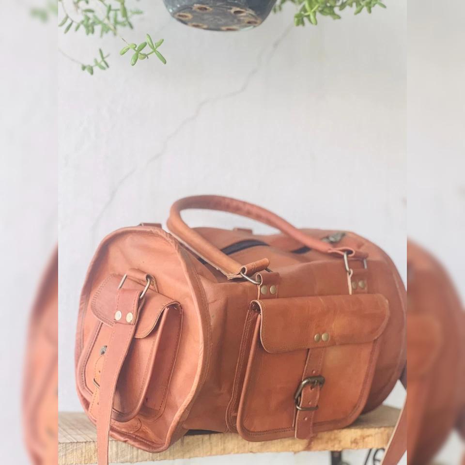 Детализированная готовая сумка из натуральной козьей кожи Travel Gym Duffle Duffel Real