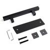 Sliding Barn Door Handle Flat Back Plate Double Sided Rectangular Black Door Pull Handle