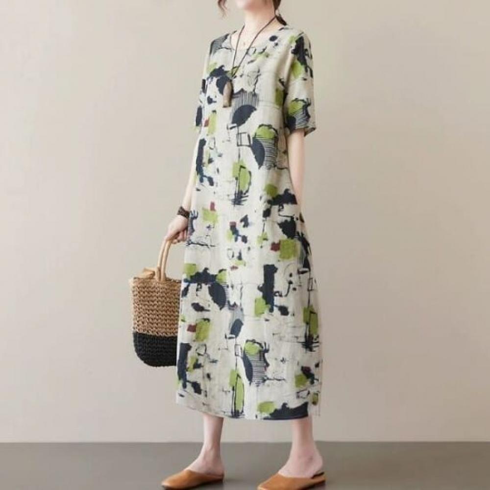 Rellawear Women Flower Pattern Dress 250710 Tm72