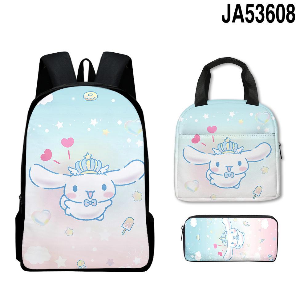 Cartoon Cinna Moroll Backpack Student School Bag Lunch Bag Pencil Bag Three-Piece Set