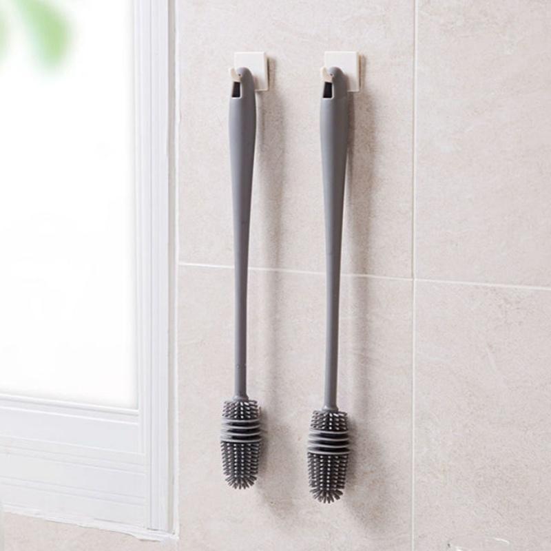 Silicone Long Handled Cup Brush Insulated Cup Cleaning Brush Long Handled Cup Brush Milk Bottle Corners Kitchen Cleaning Brush