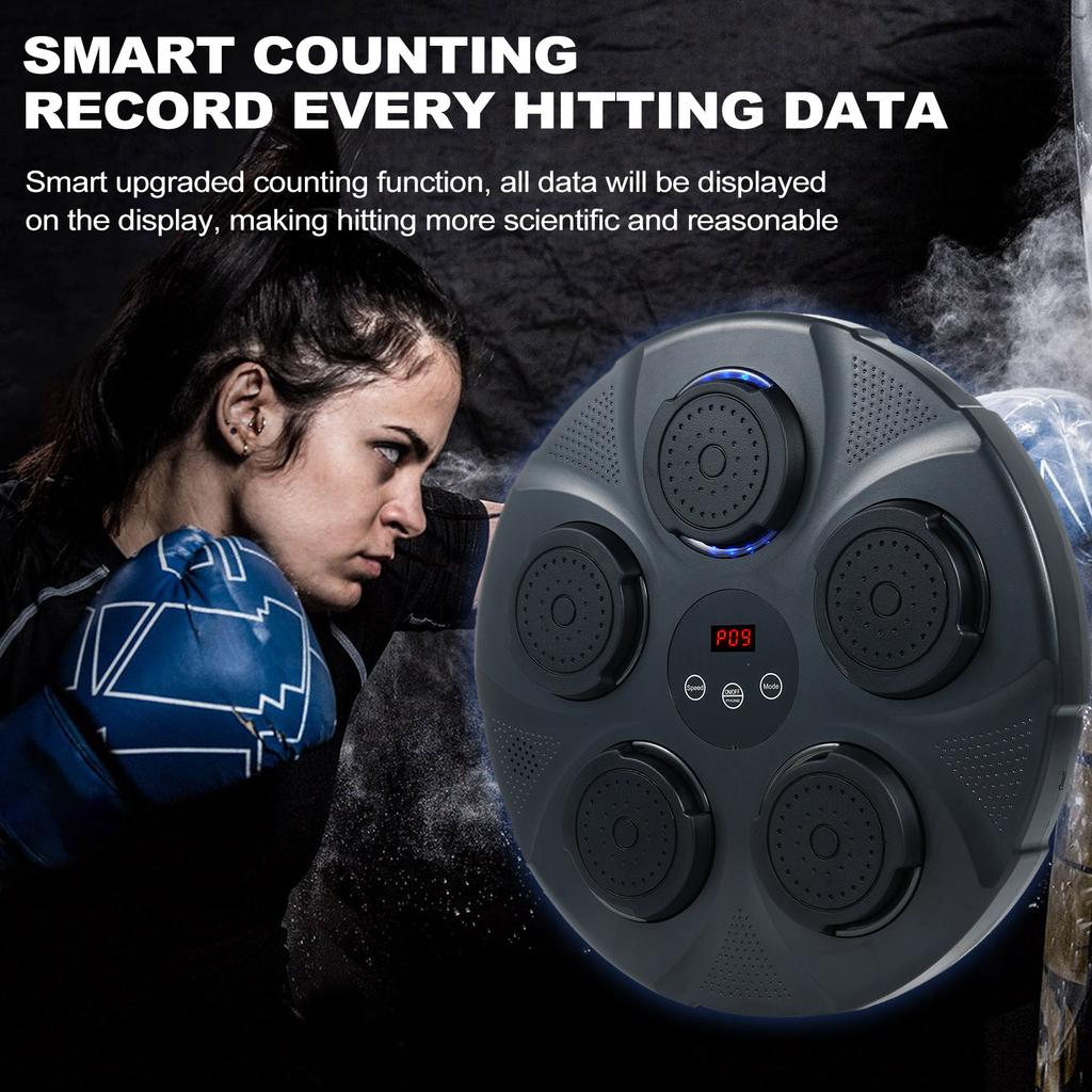 Музыкальный боксерский тренажер с боксерскими перчатками, настенный умный музыкальный боксерский тренажер, электронный бокс