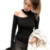 Women T-Shirt Off Shoulder Sexy Top Long Sleeve Lady Girl Tops Summer Women Slim Female Clothing