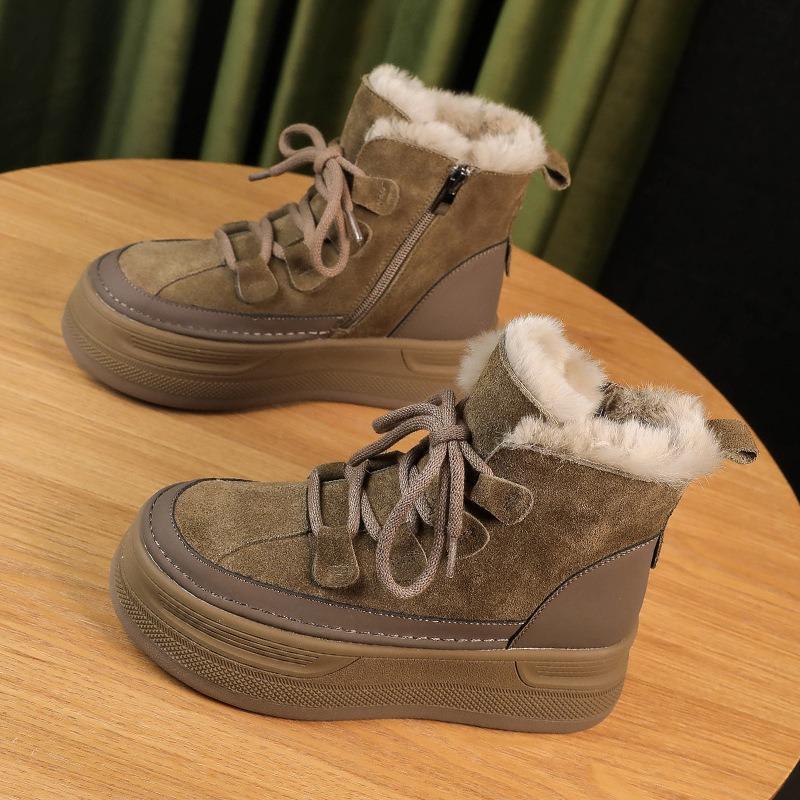 Thick-soled Heightening Snow Boots Women's New Winter Velvet Cold-proof and Warm Martin Boots Short Boots Non-slip Cotton Boots