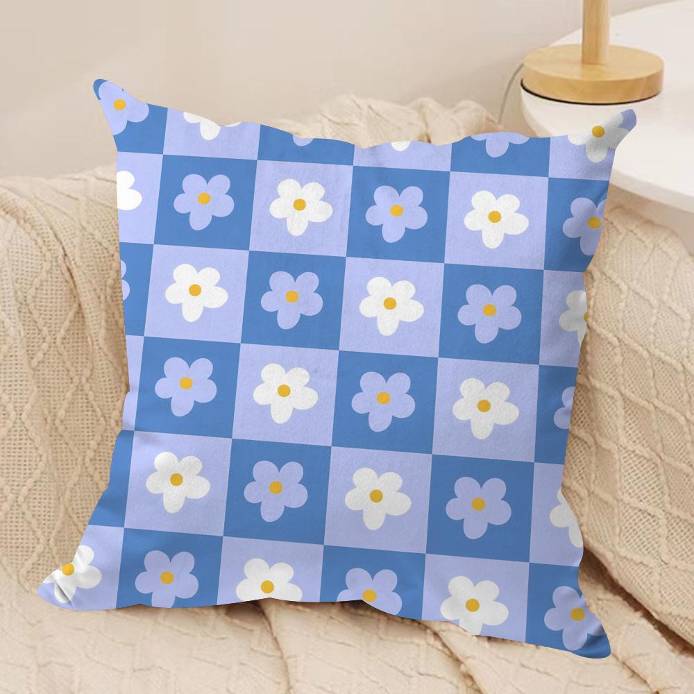 Sweet Retro Geometrical Florals Cushion Cover Short plush Doublesided Print Square Throw Pillow Covers Sofa Home Cushion Decor