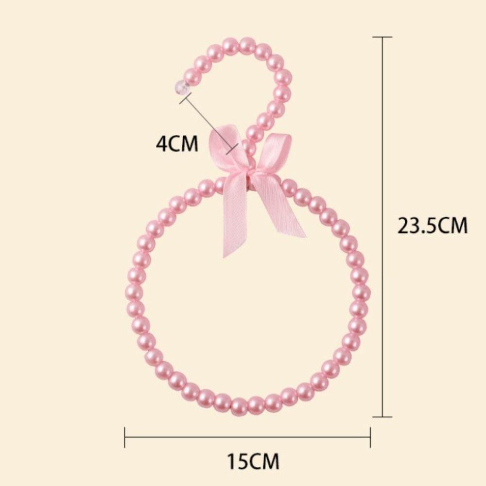 Imitation Pearl Beaded Bow Clothes Hanger Round Shape Scarf Ring Hanger Dress Hanger Home