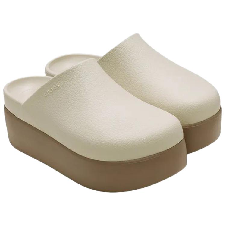Crocs Женские тапочки из ЭВА с защитой от истирания, с закрытым носком, бежево-коричневые 209869-2MS