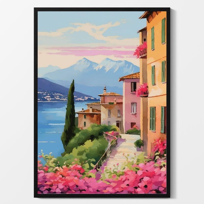 Colorful Abstract Travel Landscape Poster Greek Architectural Scenic Spots Canvas Painting Boho Wall Art Living Room Home Decor