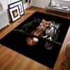 Black Cat Fox Owl Print Carpet for Bedroom Living Room Bedside Sofa Floor Mat Modern Home Decor Area Rug Large Size