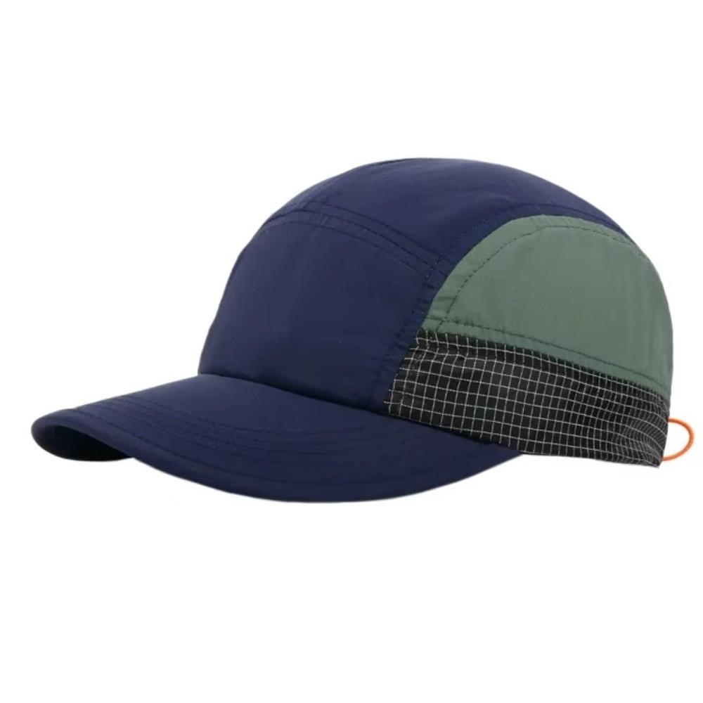 Retro 5-panel Quick-drying Baseball Cap Soft Brim Plaid Running Caps Breathable Peaked Cap  Men