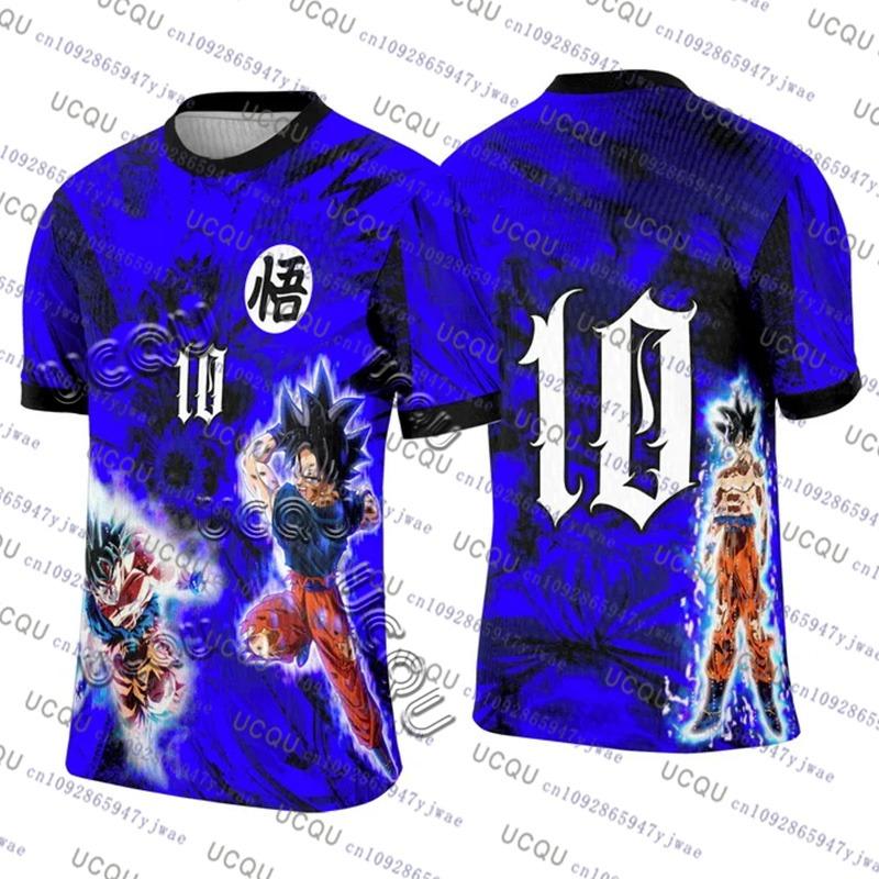 2025Японский Аниме Футбольная Майка Dragon Ball Мужская/Женская Оверсайз Футболка Летняя Быстросохнущая Спортивная Дышащая Bandai Косплей Футболка