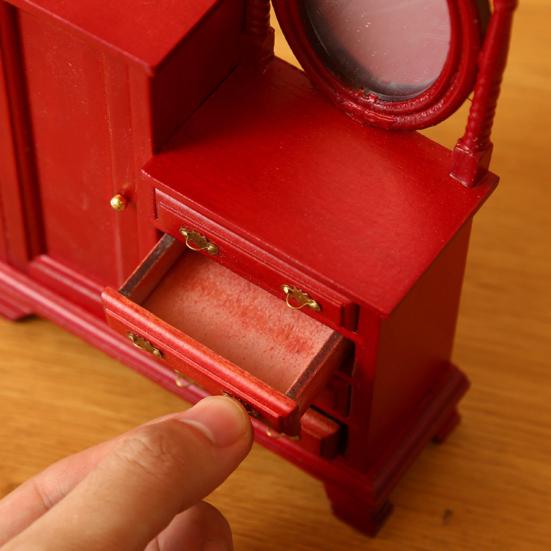 Мини-комод для кукольного домика, винтажный миниатюрный комод с ящиками, мини-мебель, туалетный столик для куклы