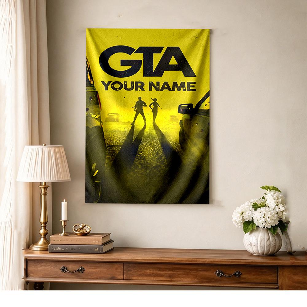 Gta Customize Your Name Tapestry Decorative Wall Tapestry Easy to Hang Suitable for Bedroom Wall Multi-purpose for All Occasions