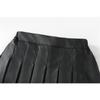 Girls Leather Skirt Black High Waist A-Line Pleated Skirt for Kids Fashion All-match Slim Teen Children Group Dance Skirt 3-16 Y