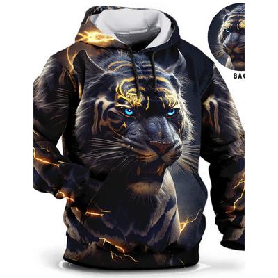 Винтажное мужское худи Tiger с 3D-принтом, модные топы с графикой животных, мужские футболки оверсайз в стиле стритвир с длинным рукавом