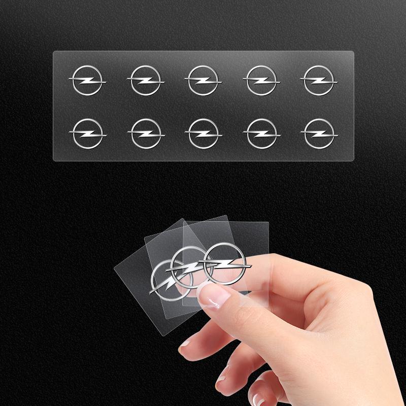 ZBAT5 1/2/5/10pcs Car Steering Wheel Badge Stickers Car Door Handle Label Decal For Opel Astra j Insignia Astra g Corsa Zafira Mokka