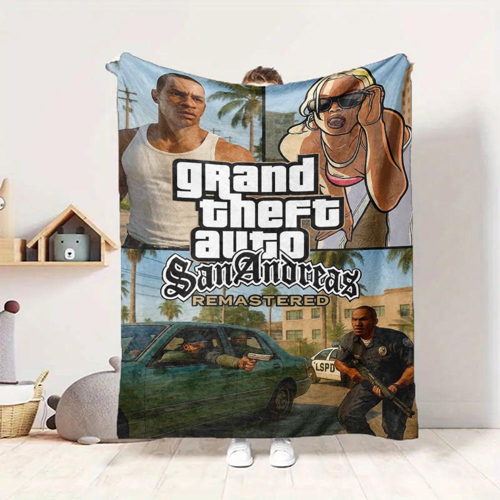 San Andreas Flannel Blanket Throw Blanket Soft Warm Sofa Bed Camping Home Decor Unique Christmas Gift C9211673