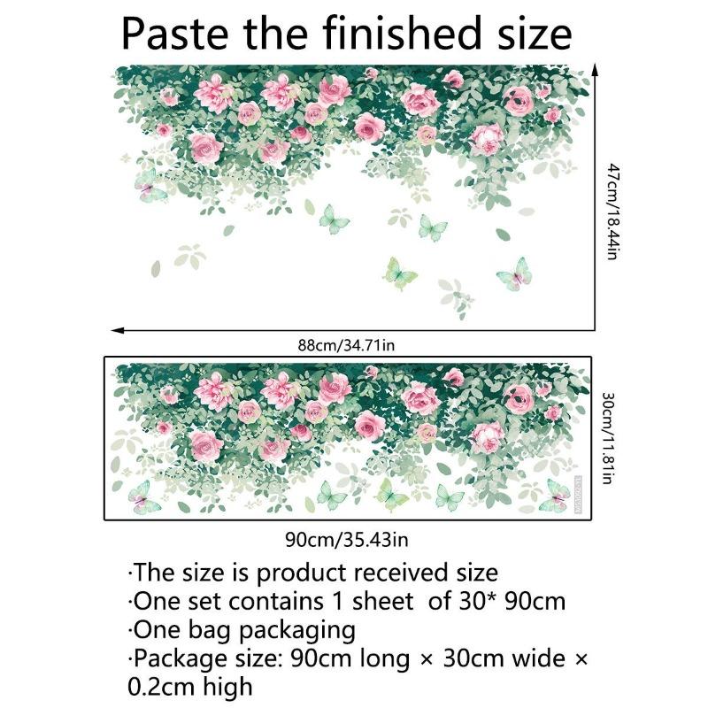 Красочные цветы и бабочки Электростатическая наклейка на стену для окон