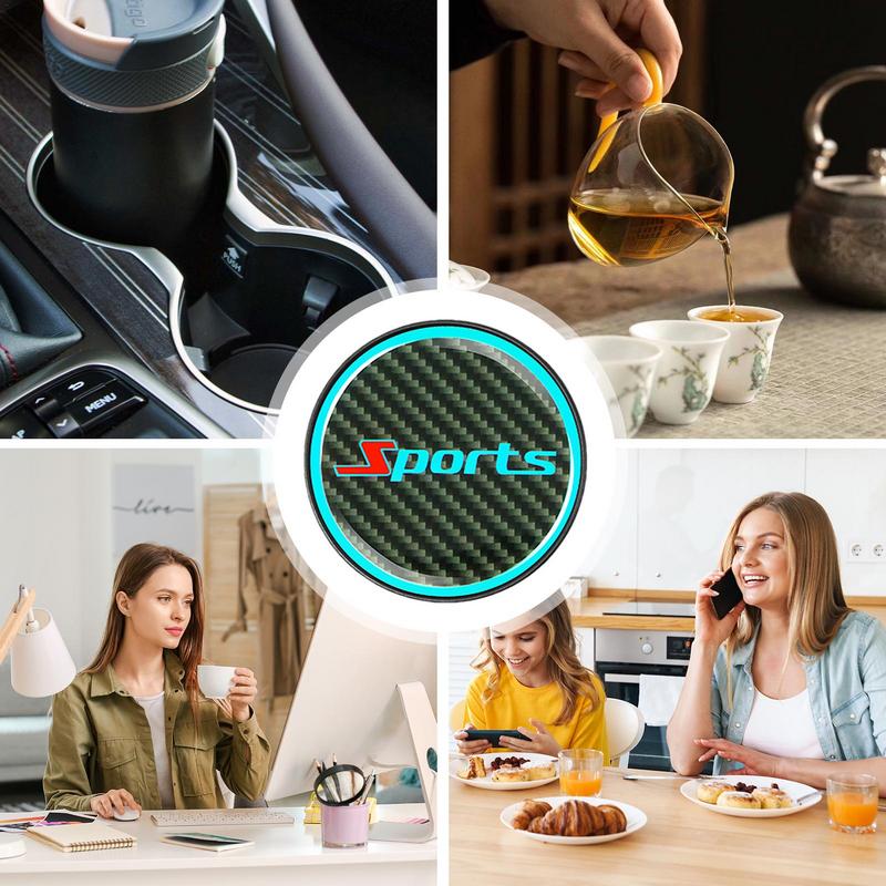 Ночные светящиеся подставки для подставок для салона автомобиля противоскользящий коврик ночник автомобильный коврик для стакана отделение для стакана с водой украшения для автомобиля аксессуары