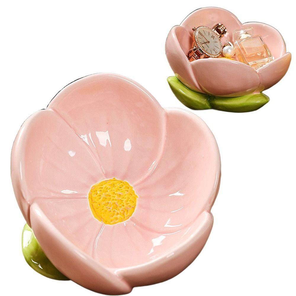 Handmade Tulip Flowers Storage Tray Decorative Flowers Shape Trinket Dish  Women