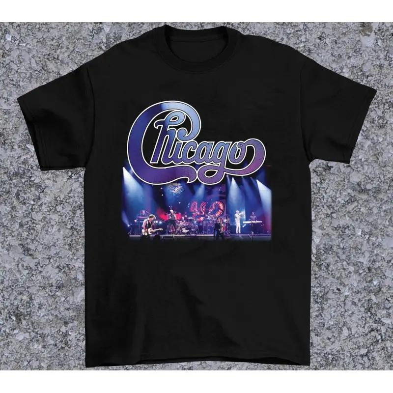 Chicago Band Then And Now For Fan Black All Size T Shirt