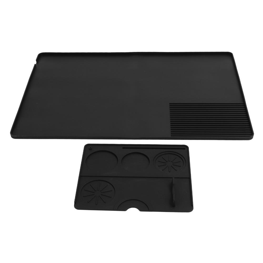 2pcs set Waterproof Coffee Bar Mat Non-Slip Coffee Maker Mat Silicone Coffee Mat Under Coffee Maker