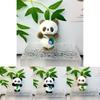 Lovely Soft Plush Panda Keychain Unique Bamboo Leaf Design Great For Souvenirs