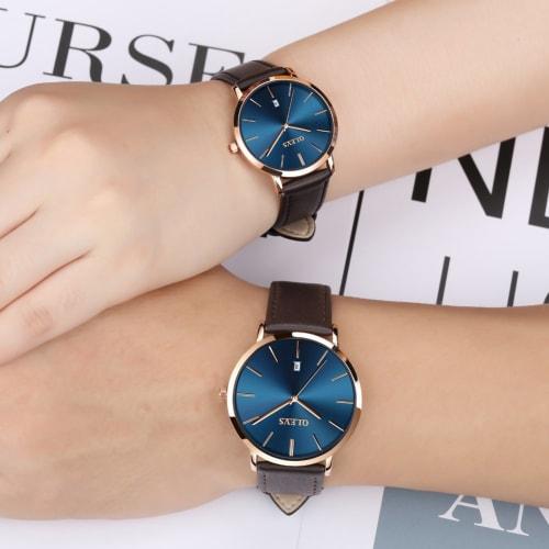 Women's Watch, Blue, Stylish, Arm Watch, Waterproof, Ultra Thin, Women's Leather Belt, Brand, Leather, Analog, Small, Simple Dial, Easy To Read, Fashi