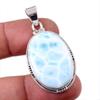 Natural Republic Larimar Gemstone 925 Solid Sterling Silver Pendant 1.75" t3W99