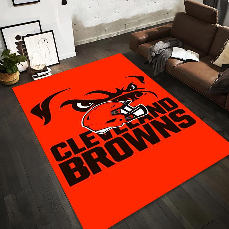 "Cleveland Browns Logo with Bulldog Design Non-slip rug suitable for living room and bedroom sofas sofas"