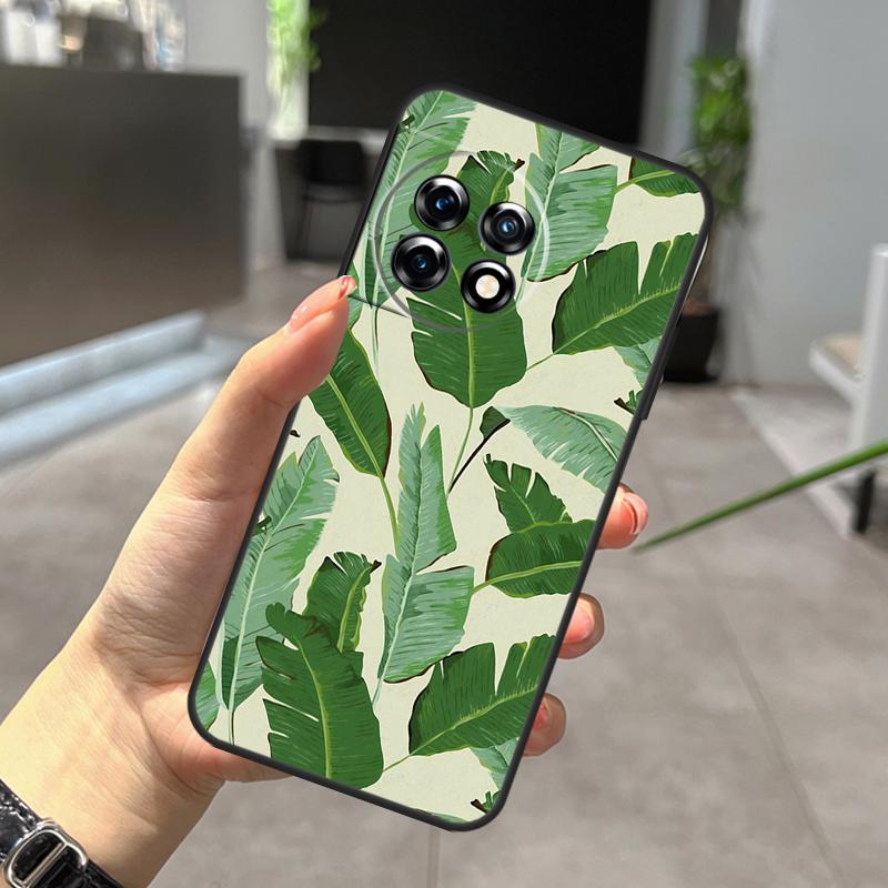 Ретро чехол-растение с банановыми листьями для OnePlus Nord CE 5 2 3 4 Lite N30 N20 OnePlus 15 13 12 11 9 10 Pro 10T 13R 15R