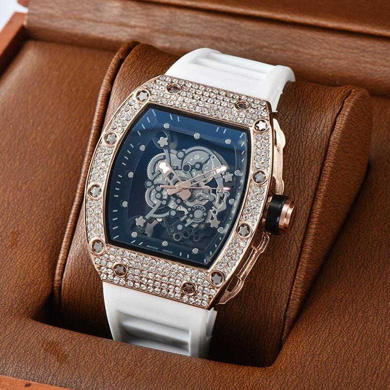 Precision Quartz Watch Barrel Watch New Arrival Hollow Personality Tiger Head Watch Diamond Trendy Best-Selling Men and Women Neutral