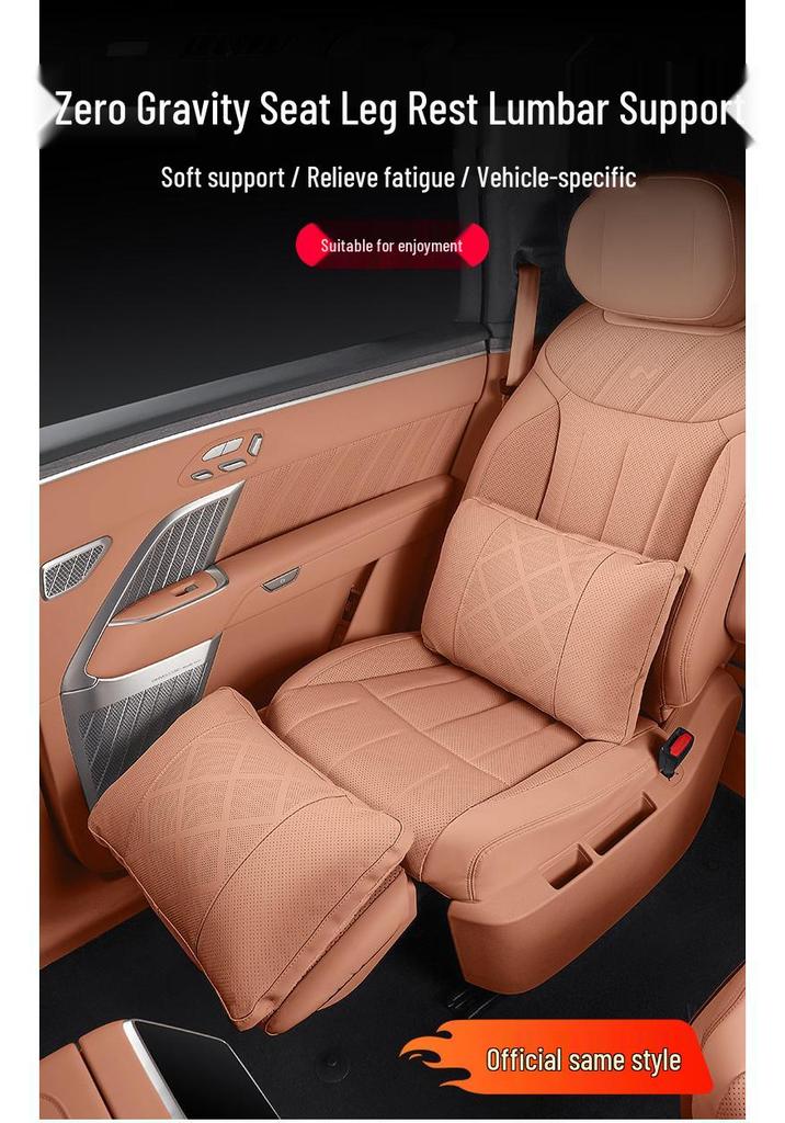 L90 Zero Gravity Car Seat Leg Rest & Lumbar Support Pillow