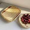 Плетеные из бамбука подносы для выпечки, маленькие корзинки, корзинки для чая и фруктов, традиционные китайские плетеные корзины ручной работы
