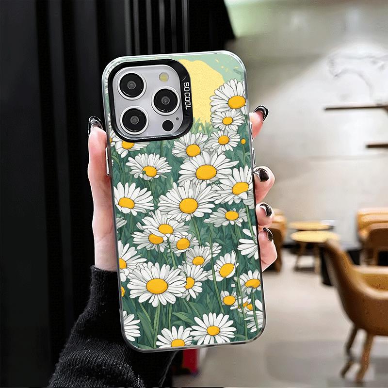 Эстетика цветов ромашки Ударопрочный чехол для телефона для iPhone 17 Air 16 16E 15 Pro Max 14 Plus 13 Mini 12 Задняя крышка Противоударный Funda