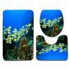 Underwater World Bathroom Floor Mat Toilet Three-Piece 3D Bathroom Mat