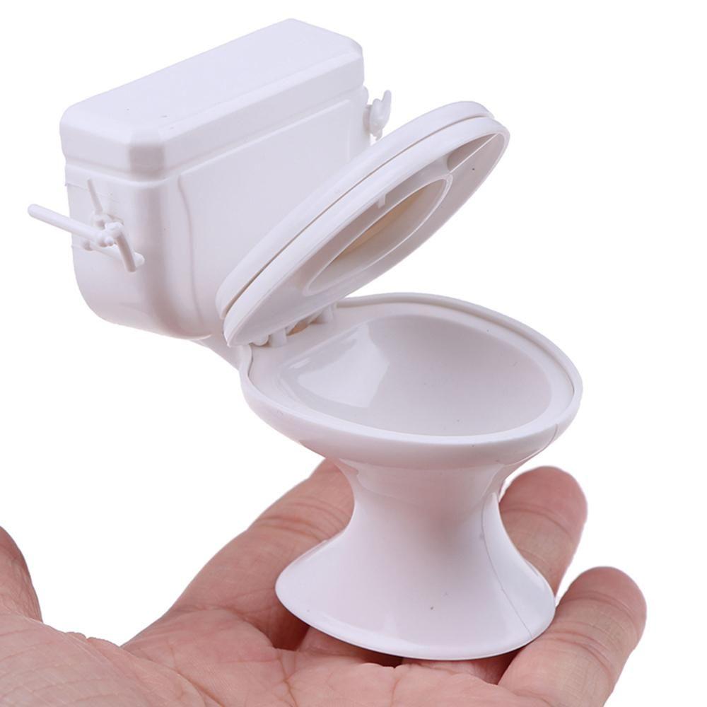 Playing House Miniature Toilet White Closestool Model Doll Accessories Dollhouse Furniture