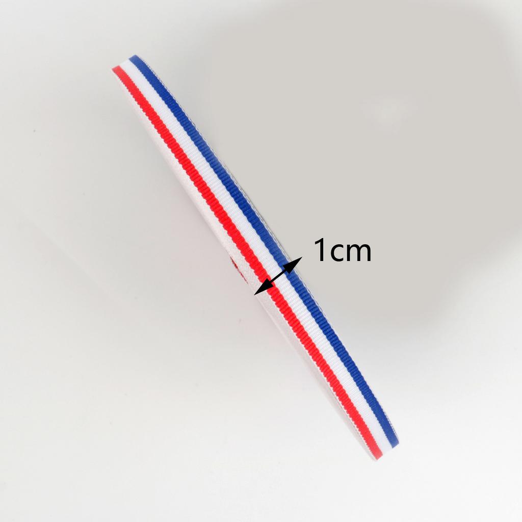 Лента красного, белого и синего цвета своими руками. Трехцветная цветная лента для бутонов. Темно-синяя лента ручной работы.