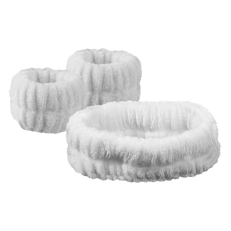 Headband Wrist Strap Set Women'S Face Washing Cuffs Wet Wrist Strap Absorbent Plush Quick Drying Headband