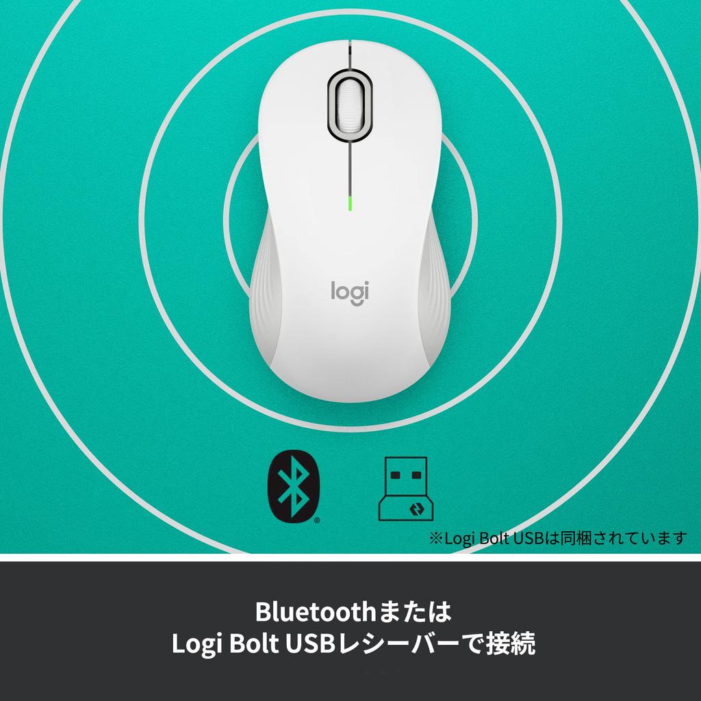Logitech Signature M550MOW Беспроводная мышь Bluetooth Обычная кремово-белая Беспроводная Logi Bolt Unifying Несовместимо Windows Mac iPad Android Chrome OS