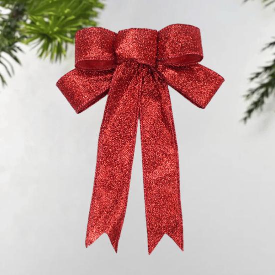 Рождественский бант Yousheng, двухслойный, блестящий, праздничный, многоразовый, елочный декор, легкий, для новогодней вечеринки, большой рождественский бант