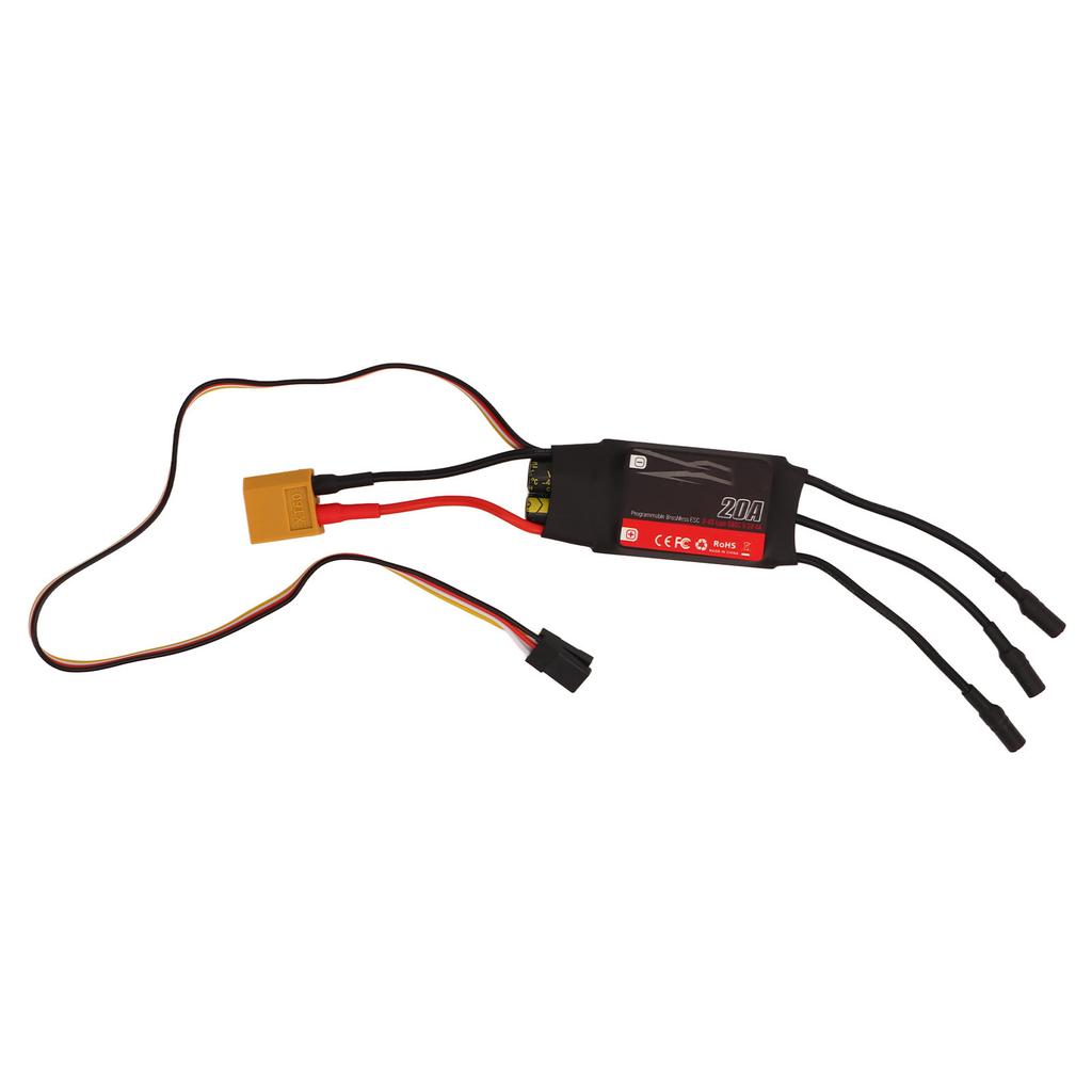 20A ESC Electronic Speed Controller 20A RC Brushless Motor Electric Speed Controller for Fixed Wing