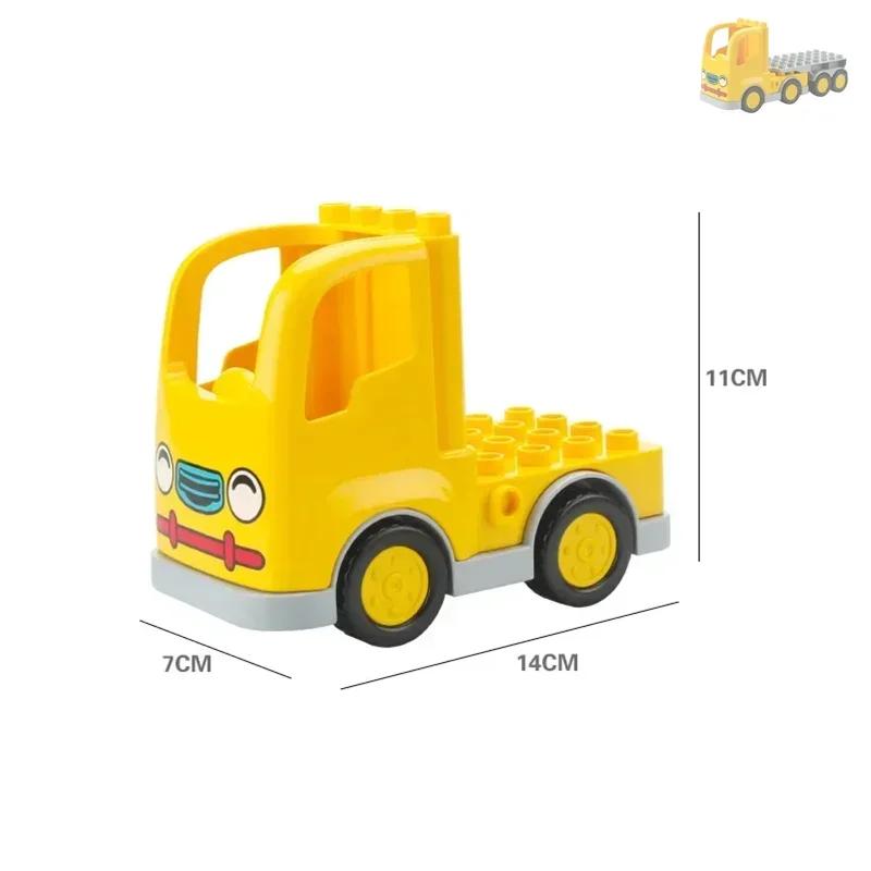 Большие строительные блоки Аксессуары Совместимые Большие кирпичи Дети Дети Грузовик Машина Автобус Серия Городское движение Сборка Развивающая игрушка