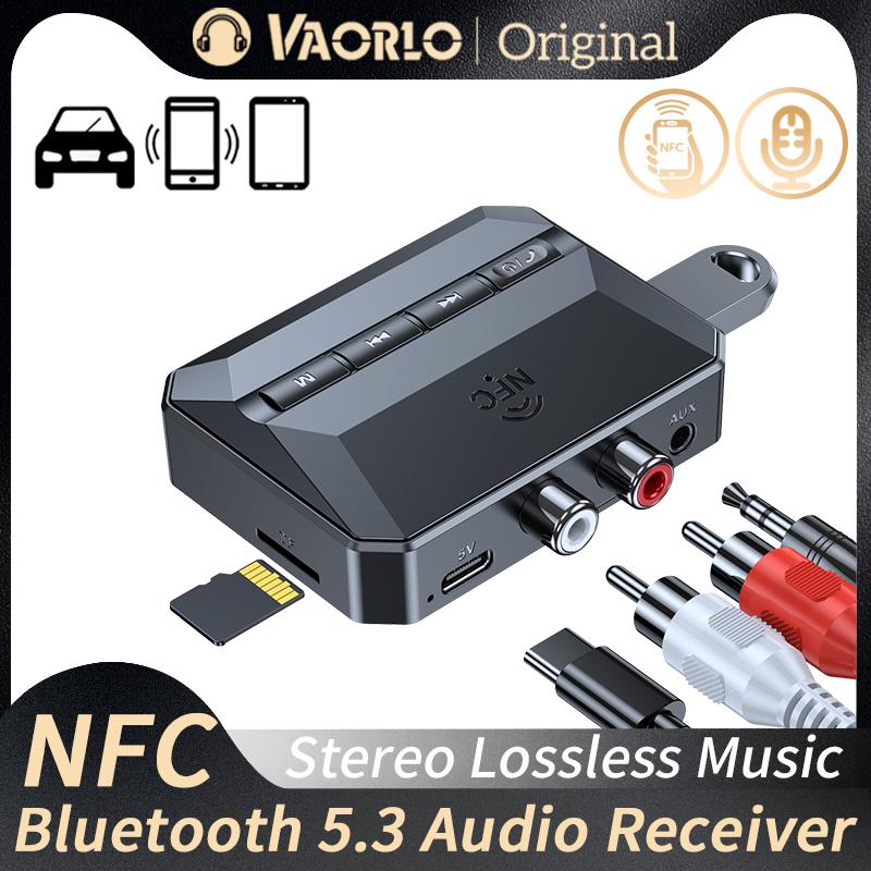 NFC Bluetooth 5.3 аудио приемник RCA 3.5 мм AUX USB беспроводной адаптер с микрофоном поддержка U-диска/TF карты воспроизведения для автомобильного комплекта динамиков