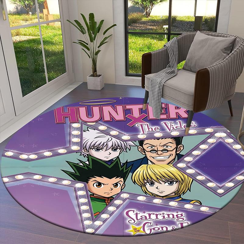 Hunter X Hunter Round Area Rug Carpet Rug For Living Room Bedroom Sofa Playroom Decor Nonslip Floor Mat