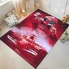 "Red Racing Car and Driver Art Non-slip Rug Suitable for Living Room and Bedroom Sofas"