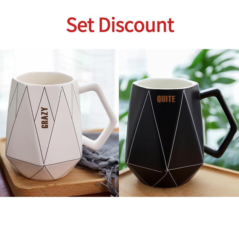 Кружка 450 мл, креативная многоугольная керамическая кружка, офисная чашка для воды, чашка для воды с молоком, кофе, 1-2 шт. в наличии